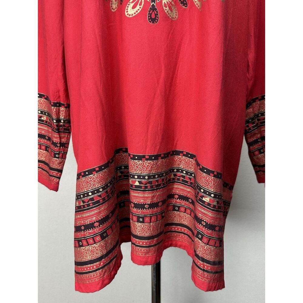Ashro Women's Aztek African Indian Boho Size XL Tunic Top Colorful India - Picture 3 of 14